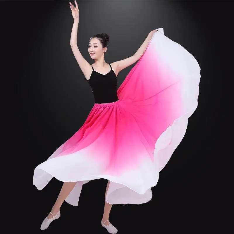 1 teile/los klassischen stil frau mode cgradienten tanz rock dame chiffon bauchtanz rock