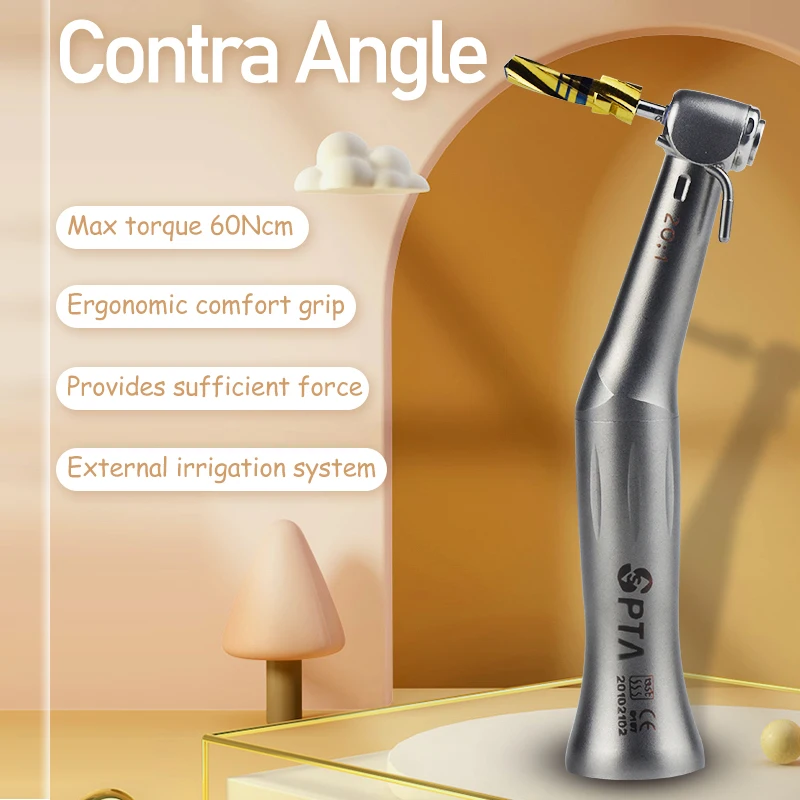 Dental Contra Angle 20:1  Implant Surgical Low Speed  Handpiece Reduced Without Light Medical Dentist Tools Stainless Steel Body