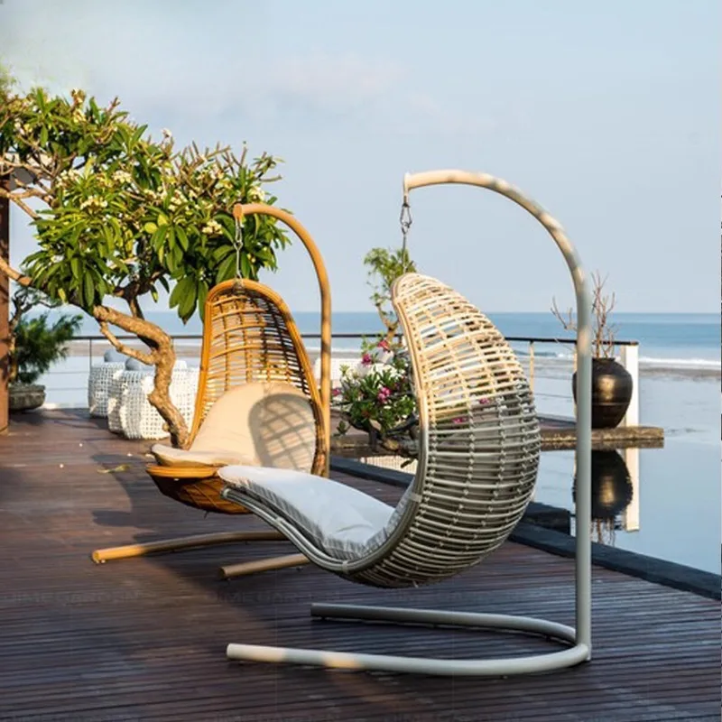 

Подвесное кресло-кокон из ротанга для балкона виллы, террасы отеля, сада, B&B, для отдыха, в стиле интернет-селебрити