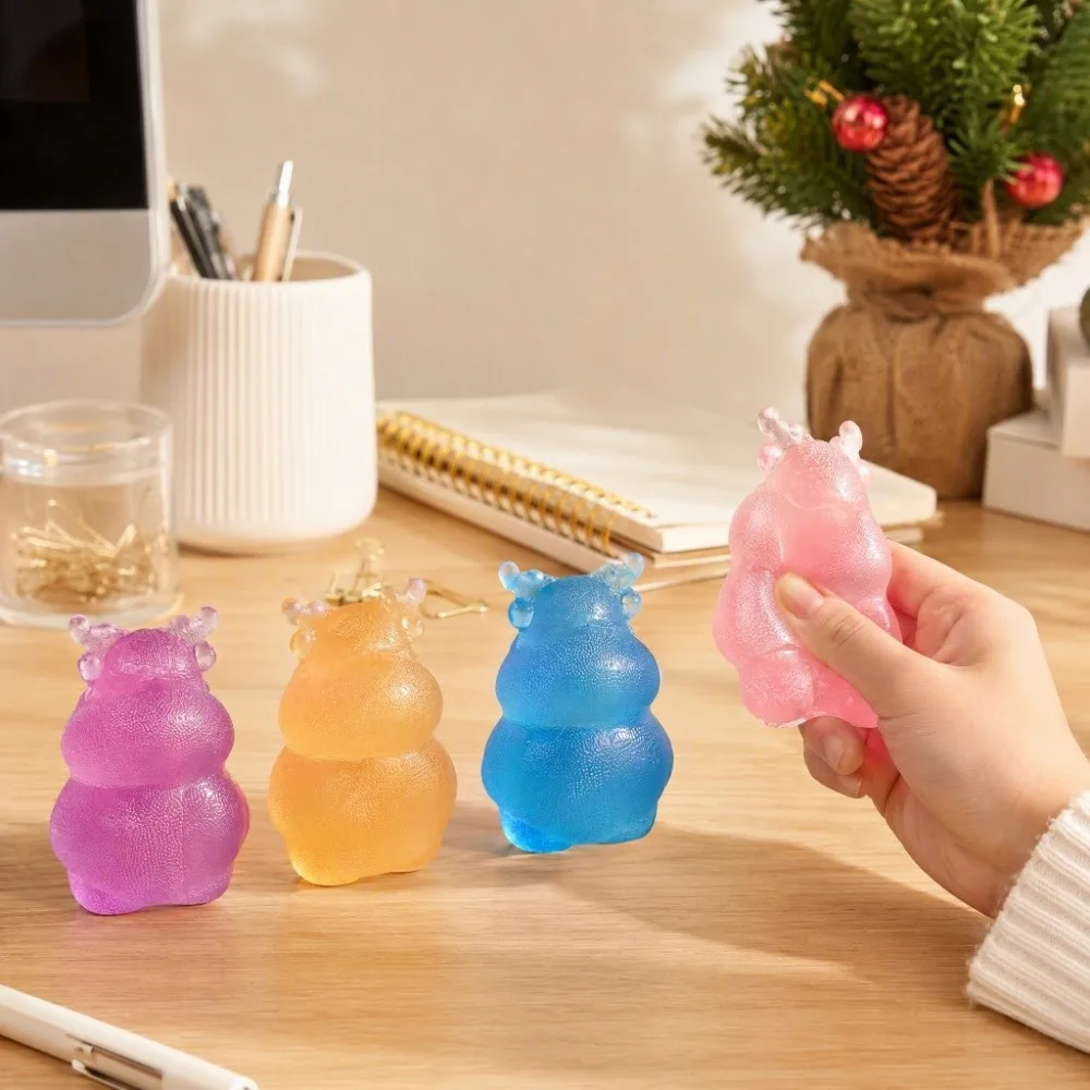 Elk/Santa Claus/Snowman Christmas Squeezed Cube Squeezing Realistic Christmas Pinch Super Soft TPR Stress Ball Home Decoration