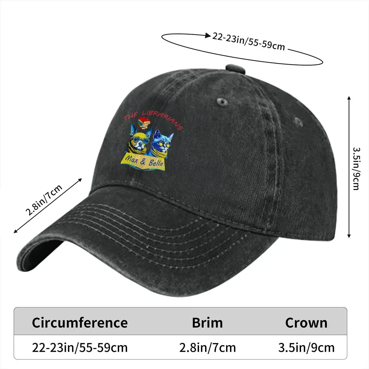 Cartoon Animation About Books Multicolor Hat Peaked Women's Cap Dog And Cat Personalized Visor Protection Hats