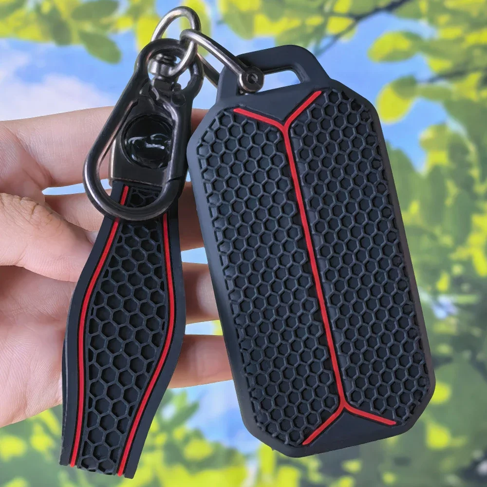 Embossed Honeycomb Key Cover With Keychain For Chery Jaecoo 5 EV 2025 J5 J7 Tiggo 9 Arrizo 8 OMODA 5 Jetour