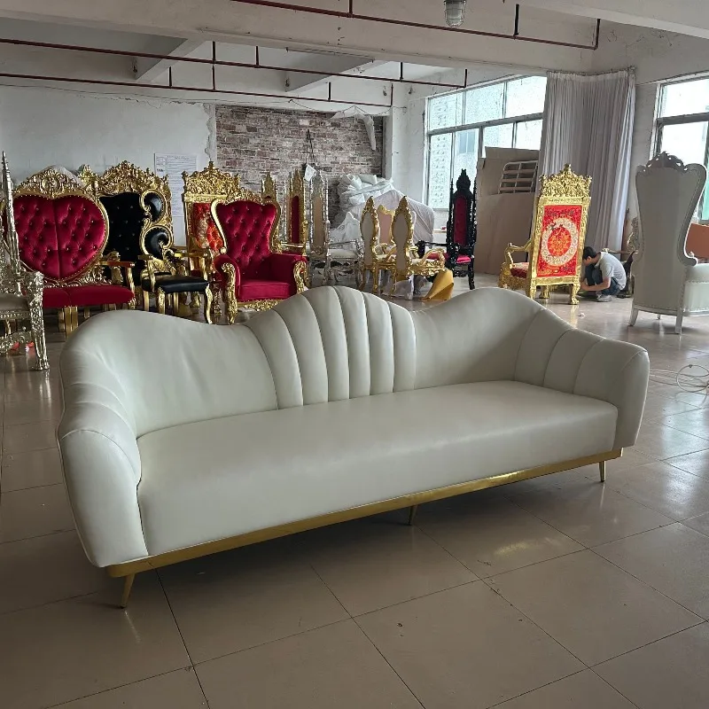 Manufacturer customized special-shaped sofa stainless steel light luxury beauty salon sofa high-end clothing store beauty salon