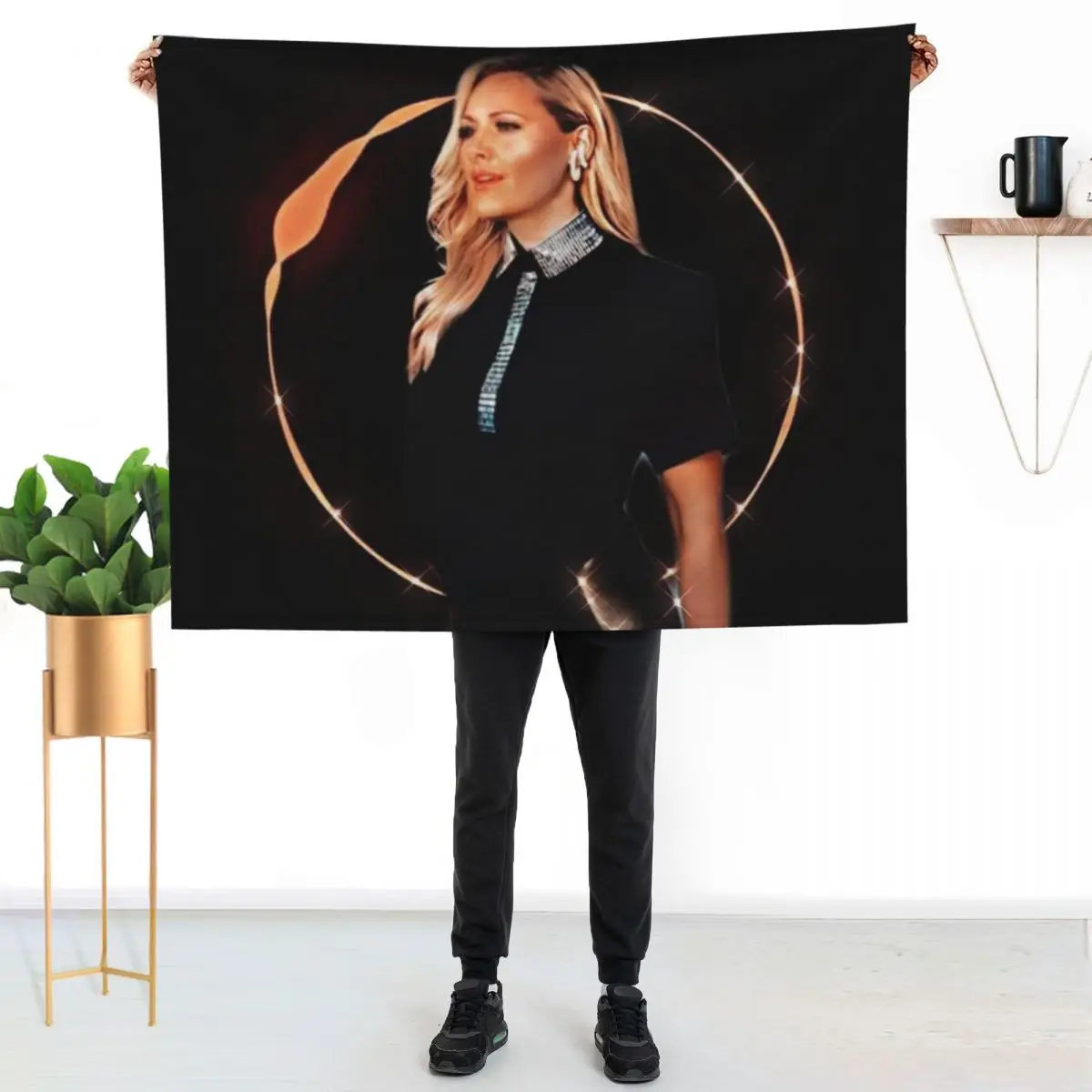 Helene Fischer - Circle Fire Aesthetic Throw Blanket Bed covers Plaid Single Shaggy Custom Bed Blankets