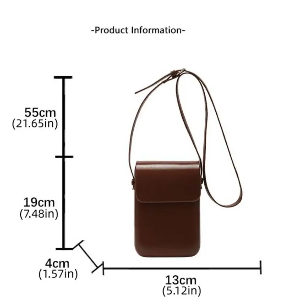 PU Leather Flap Crossbody Bags Simple Solid Phone Wallet Women Handbags Large Capacity Vertical Phone Shoulder Purses