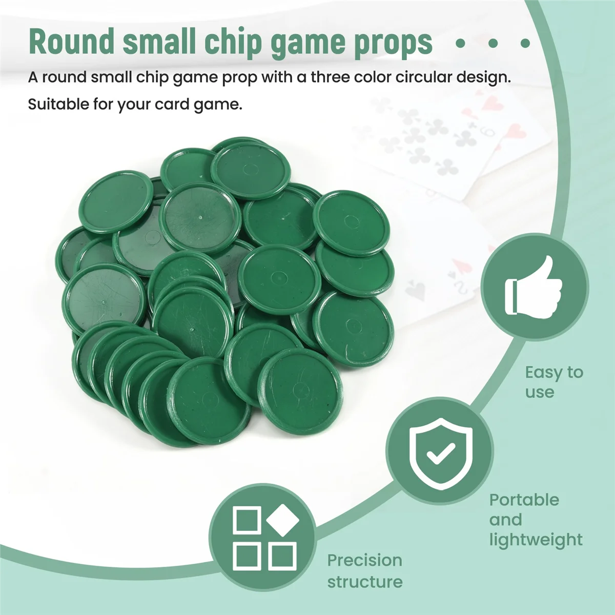 ABAZJ أحمر أصفر أخضر على شكل دائري رقائق البوكر الصغيرة Lucky Game Props 69 قطعة