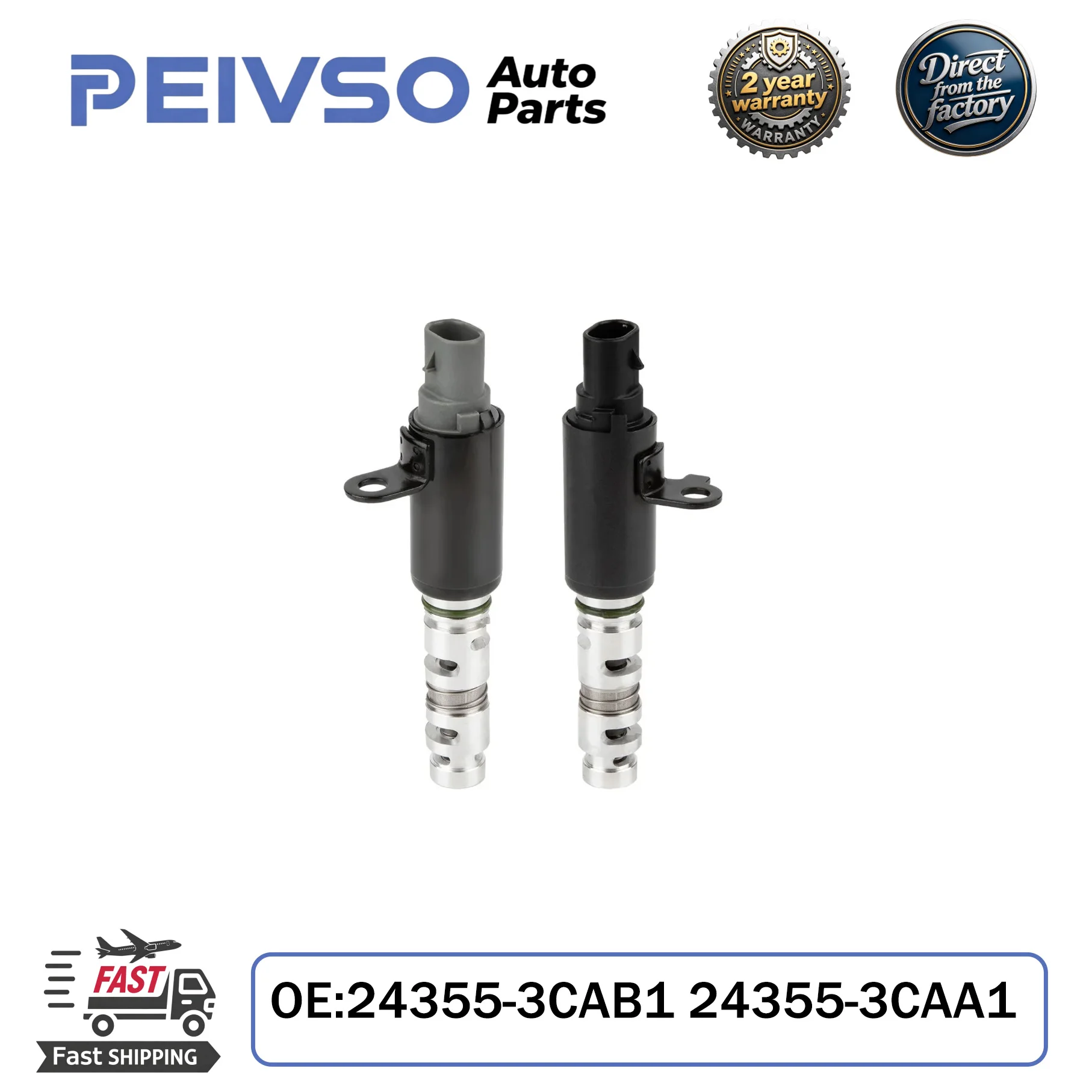 

PEIVSO VVT Solenoid 24355-3CAB1 24355-3CAA1 For Hyundai Azera Genesis Santa Fe Kia Sedona Sorento 2011-2012 3.3L 3.5L 3.8L