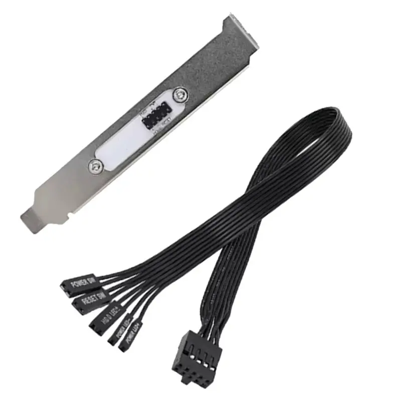 AT82-Restart Button Extension Cable For PC Case Chassis Motherboard External Power Switch HDD LED For PCI Baffle