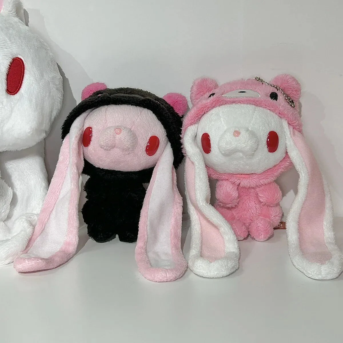 Retro Gloomy Bear Pink White Black Alternate Outfit Bunny Plush Keychain Multipurpose Backpack Hanging Ornament Lovely