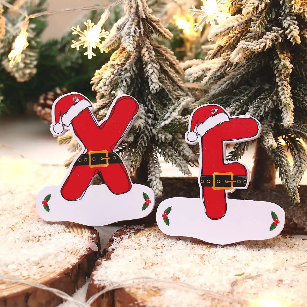 

Christmas Tree Decoration Letter Pendant 26 Letters Home Holiday acrylic DIY Pendant Xmas 2024 New Year Decor Ornament navidad