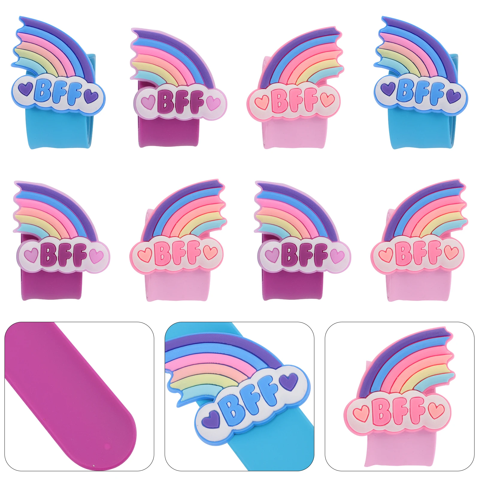 

8 Pcs Slap Bracelets Kids Party Favors Flexible Fun Wristb s One Size Fits All Easy Wear Halloween Birthday Gifts