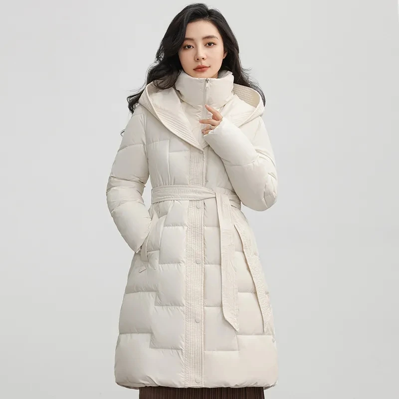 Winter Long Coat Women\'s 2024 Fashion New Thicken Cotton padded Warm Snow Outerwear Loose Female Windproof Hooded Jacket Parkas