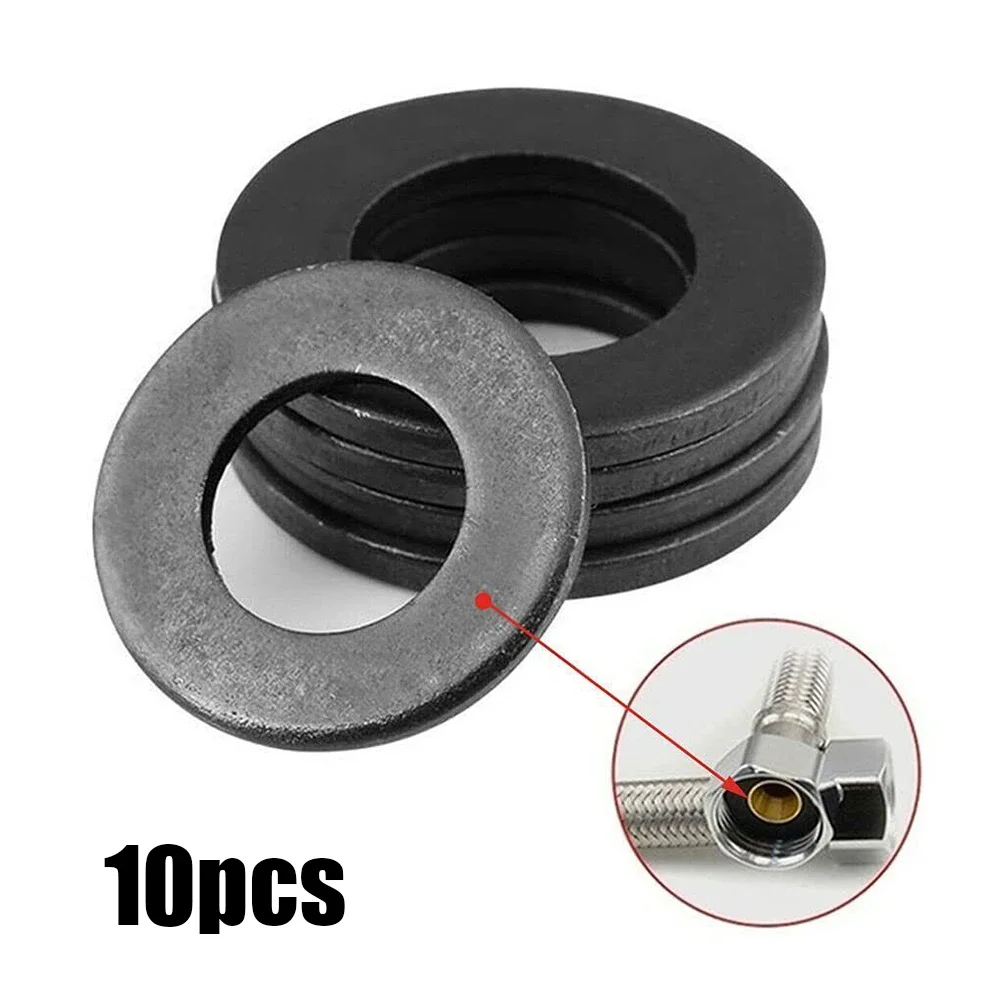 10pcs1/2 Inch Flat Spacer Plumbing Faucet Washer Rubber Silicone Sealing Gasket For Hose Splitter Shower Head Water Pipe