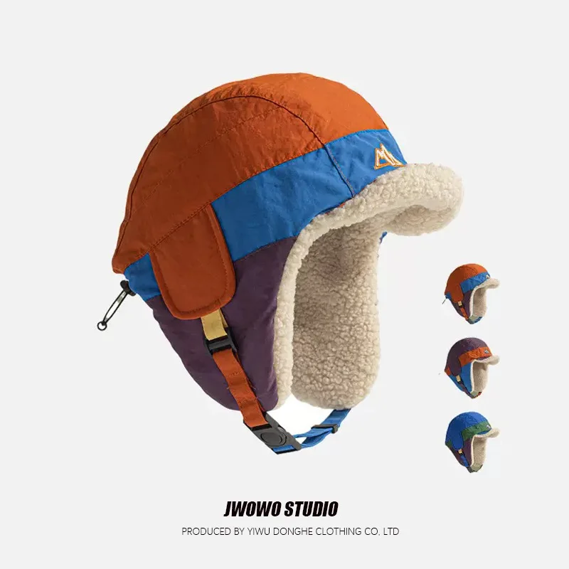 

Autumn and Winter Color Fast Dry Warm Ear Protection Lei Feng Hat Women Outdoor Cold Protection and Thick Ski Hat Men