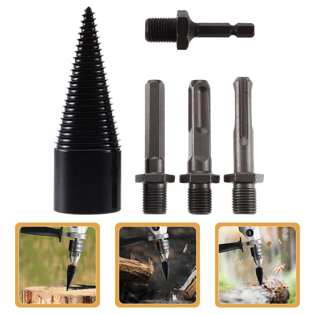 

5Pcs Wood Splitter Drill Bits Heavy Duty Firewood Splitting Drill Bits Kit Log Splitting Tool for Home Farm Wood Splitter