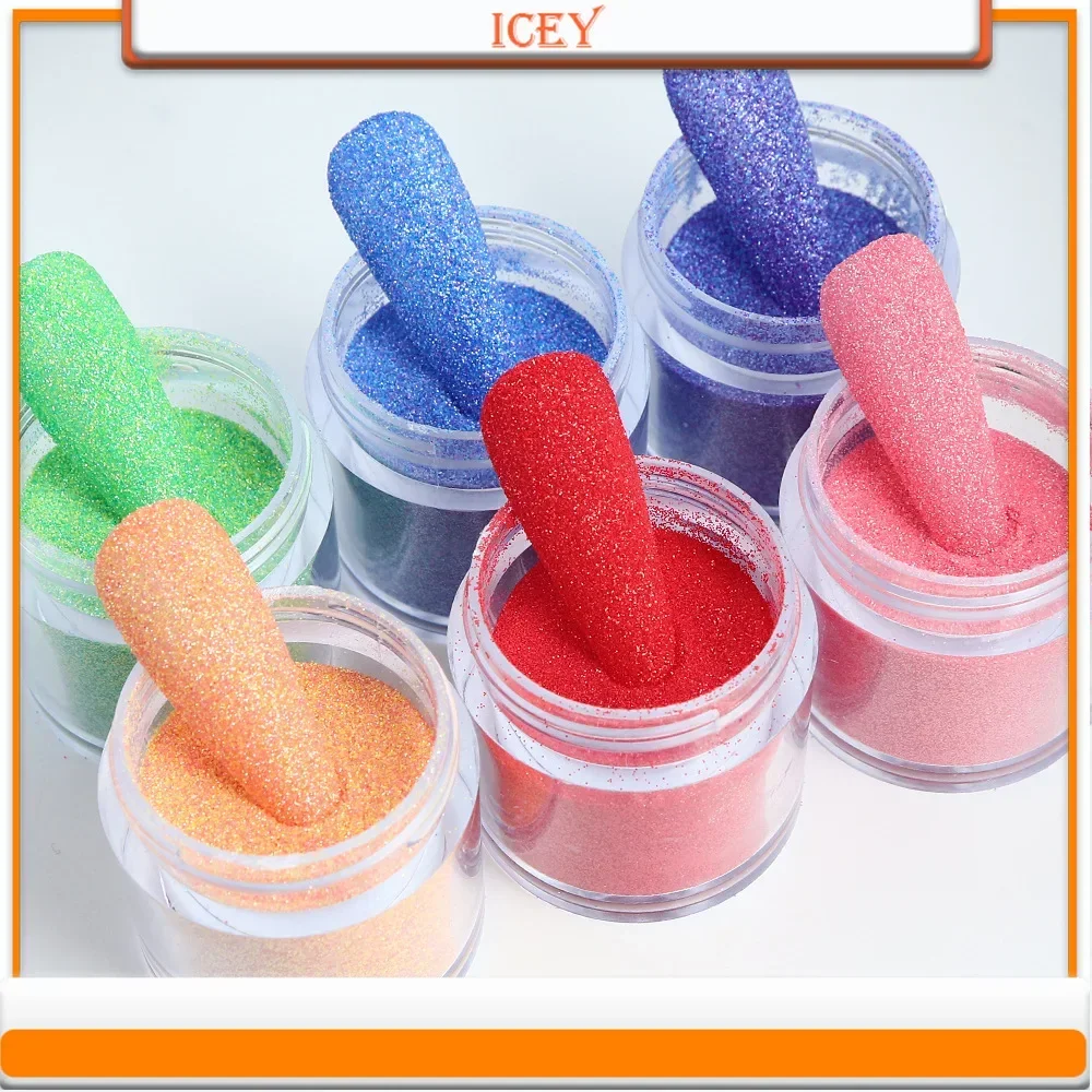 Icey Beauty 10ml Red Woolen Powder Pearl Nail Polish Glitter Powder Bottled Sea Salt Sugar Powder Nail Decoration