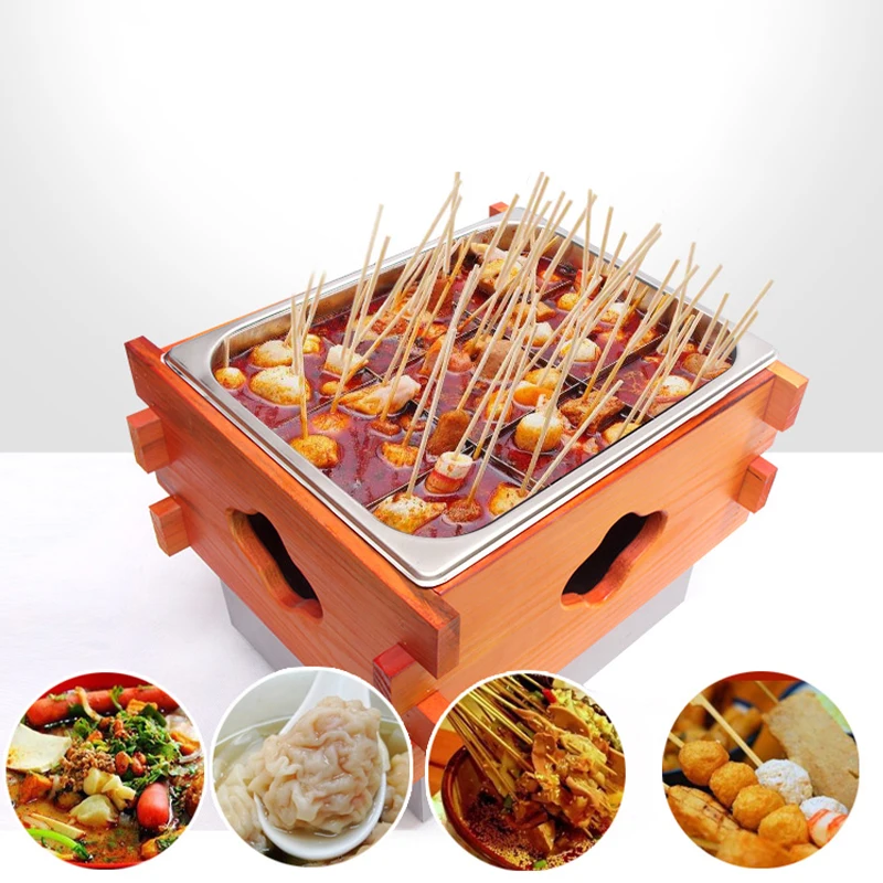 Commercial Stainless Steel Kanto Cooking Machine Spicy Hot Pot Stove Electric Food Skewer Stew Japanese Oden Cooker 9 Grid