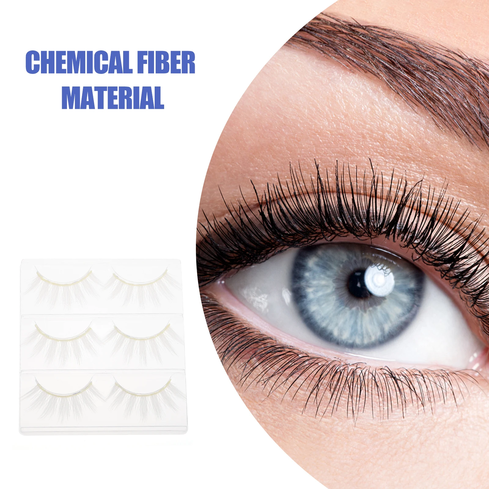 

6pcs False Eyelashes Thick Dense White Fake Lashes Wedding Party Cosplay Makeup Daily Use Lightweight Comfortable