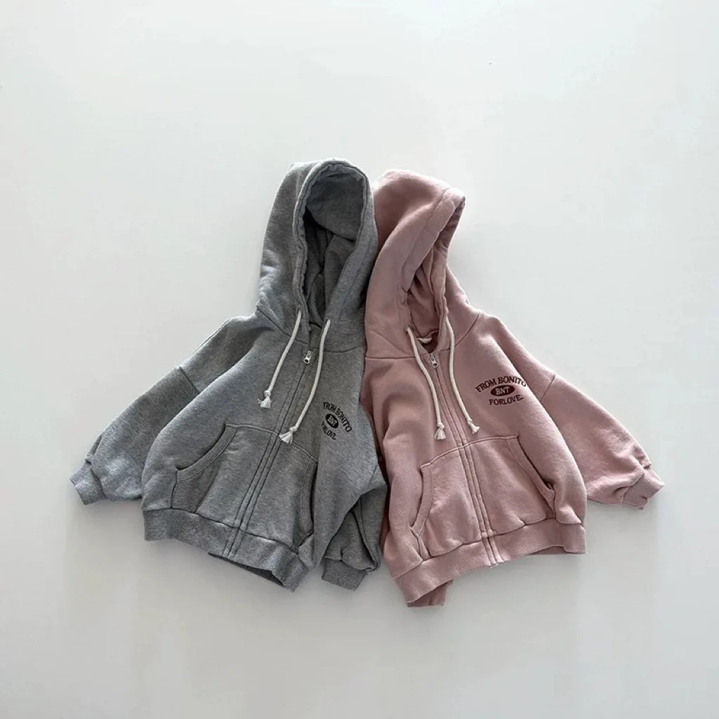 

2025 Autumn New Children Letter Print Hoodie Boys Girls Long Sleeve Casual Sweatshirt Baby Hooded Tops Fashion Kids Clothes