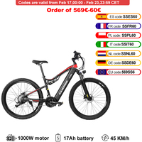 RANDRIDE YG90 mountain electric bike 1000W 17Ah hydraulic front fork 21gears EMTB adult full suspension