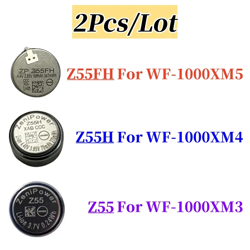 2pcs/Lot ZeniPower Z55H Z55 Z55FH Battery For Sony WF-1000XM3 WF-1000XM4 WF-1000XM5 XM3 XM4 5 TWS Headset Battery + tools