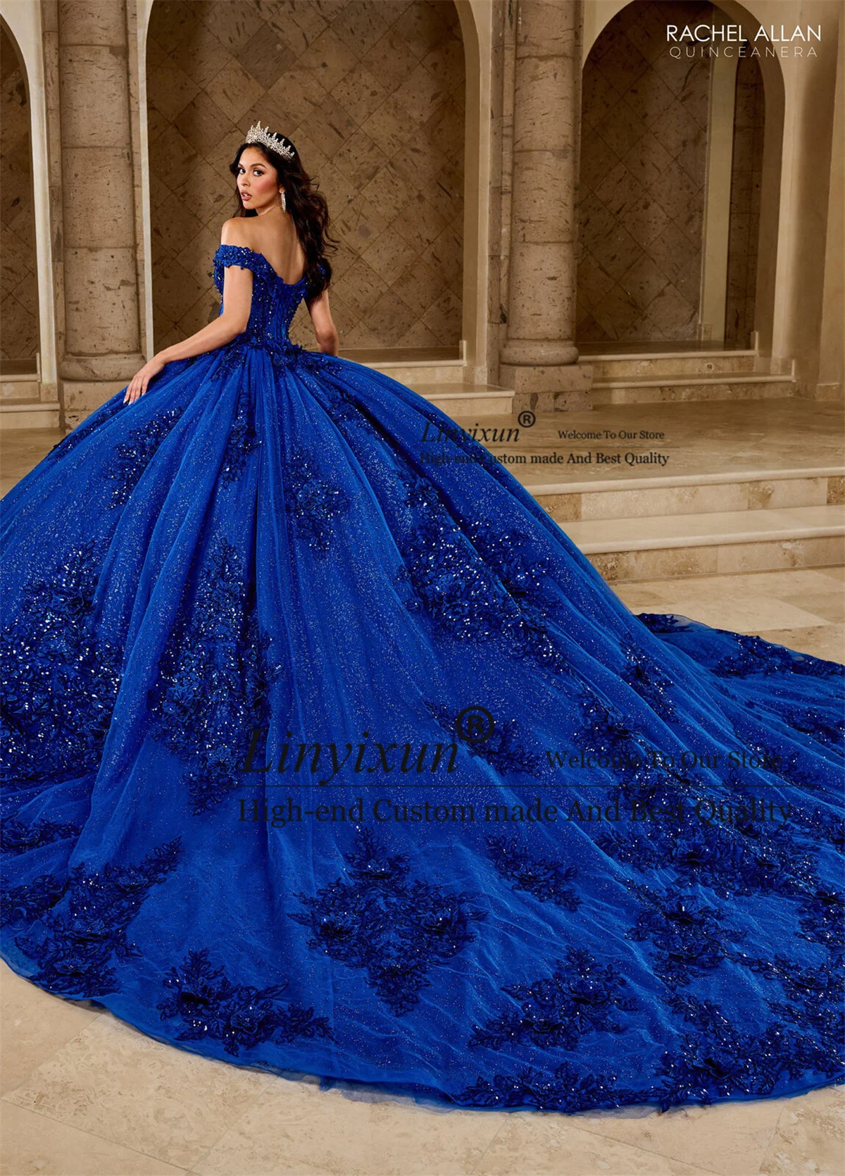 Eelgant 볼 가운 레이스 아플리케 Quinceanera 드레스 오프 숄더 스위트 16 가운 생일 맞춤형 멕시코 Vestidos De 15 Anos