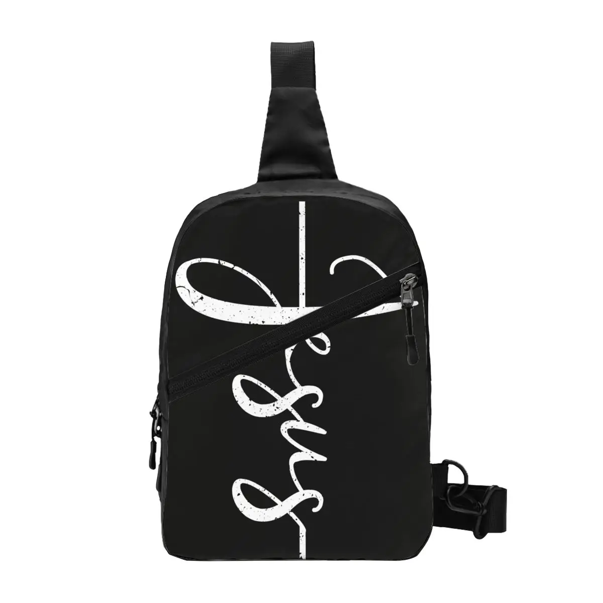 

Custom Jesus Christ On The Cross God Sling Bag for Cycling Camping Men's Christian Crossbody Chest Backpack Shoulder Daypack