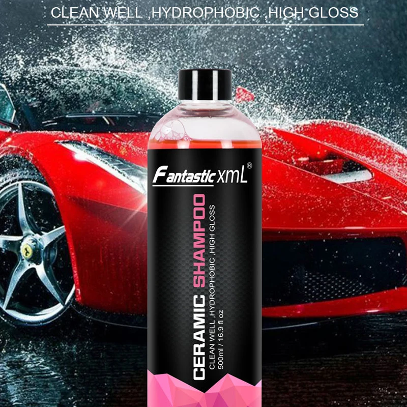 Alto Brilhante SiO2 Proteção Car Wash Soap, Espuma Neutra PH, Shampoo com Cera, Poderoso Limpeza Car Washing Supplies