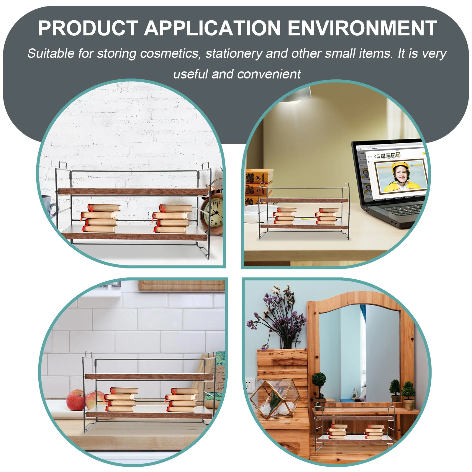 1Pcs Multi-Function Double Layer Desktop Storage Rack Office Table Organizer for Stationery Cosmetics Documents Sundries Storage