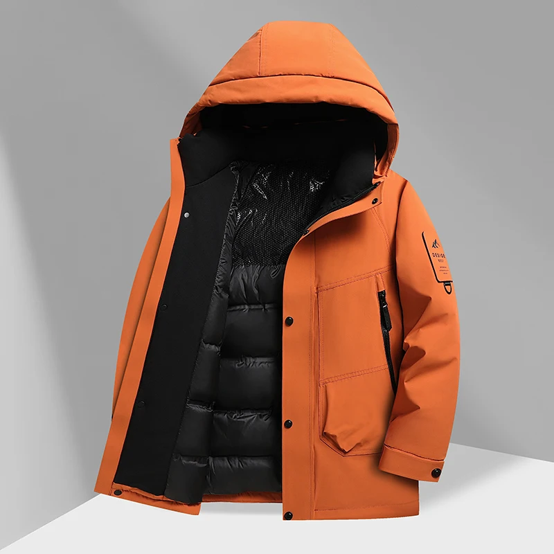 Casaco de inverno grosso quente dos homens parkas casaco de inverno, moda com capuz parkas masculino casual casaco de alta qualidade