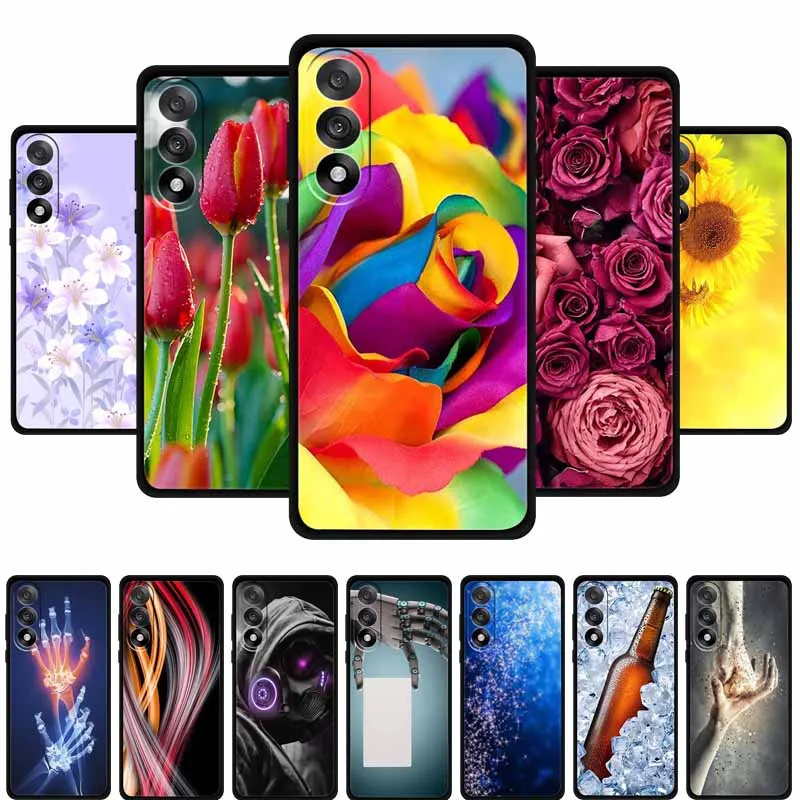 Untuk OnePlus Ace 5 Ultra 5G 2025 Casing Ponsel 6.83" Lukisan Bunga TPU Lembut Penutup Belakang Silikon Hitam Untuk OnePlus Nord 5 5G Fundas