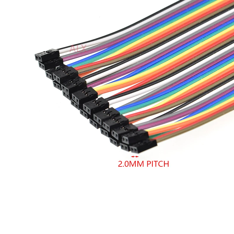 20PCS JUMPER WIRE 20CM DUPONT LINE 2.0MM female to 2.0MM female PITCH 2.0 TO PITCH 2.0 2P-2P CABLE FOR PCB connector