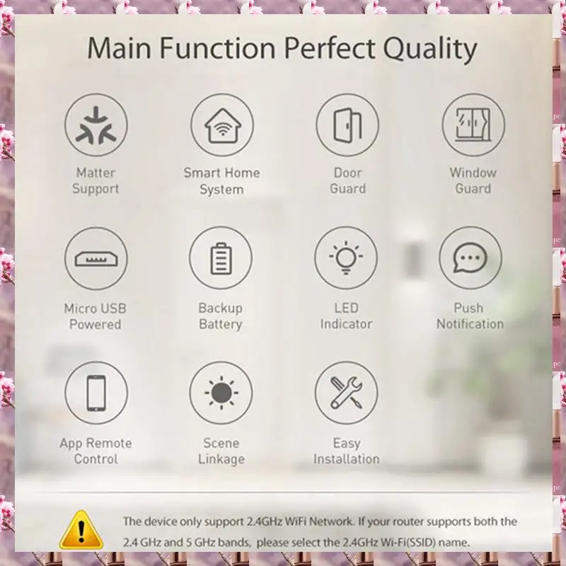 2025 2PCS Tuya Matter Thread Door Window Sensor Alarm Smart Home Wireless Detector Work Withhomekit Alexa Google Home,2PCS Tuya