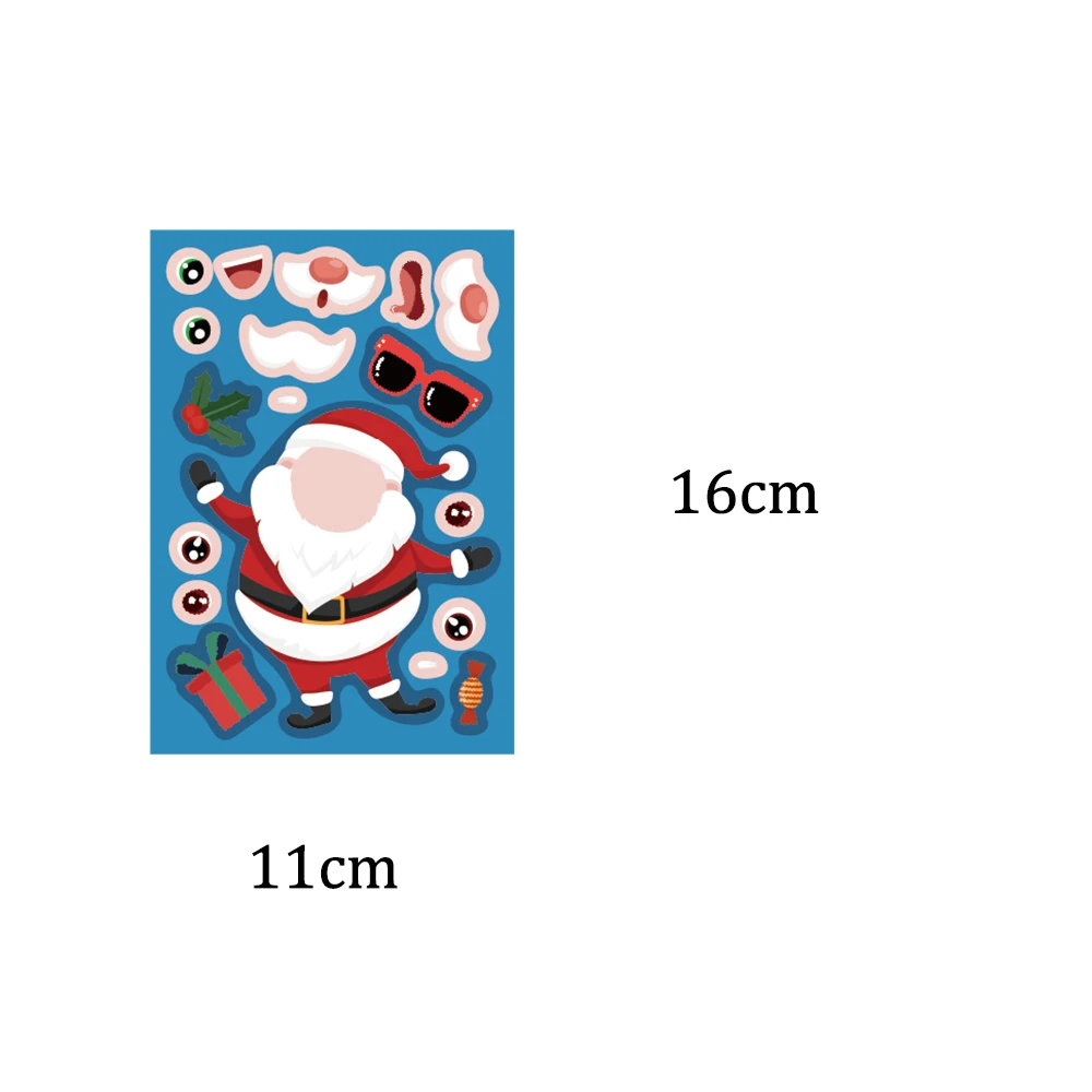 8 قطع الكرتون عيد الميلاد ملصق البطريق الزنجبيل رجل ثلج عيد الميلاد منزل شجرة عيد الميلاد DIY مهرجان هدية ملصق #2