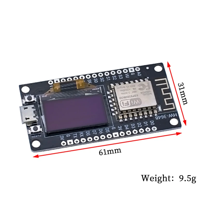 NodeMCU ESP8266 V3 Development Board With 0.96 Inch OLED Display CH340 ESP-12F WiFi Module TYPE-C USB For Arduino/Micropython