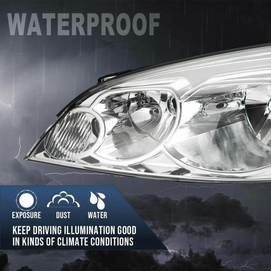 مجموعة المصابيح الأمامية مع مصابيح متوافقة مع تشيفي مونتي كارلو 0607 وإمبالا المحدودة 20142016 لتعزيز القيادة الليلية الآمنة #5