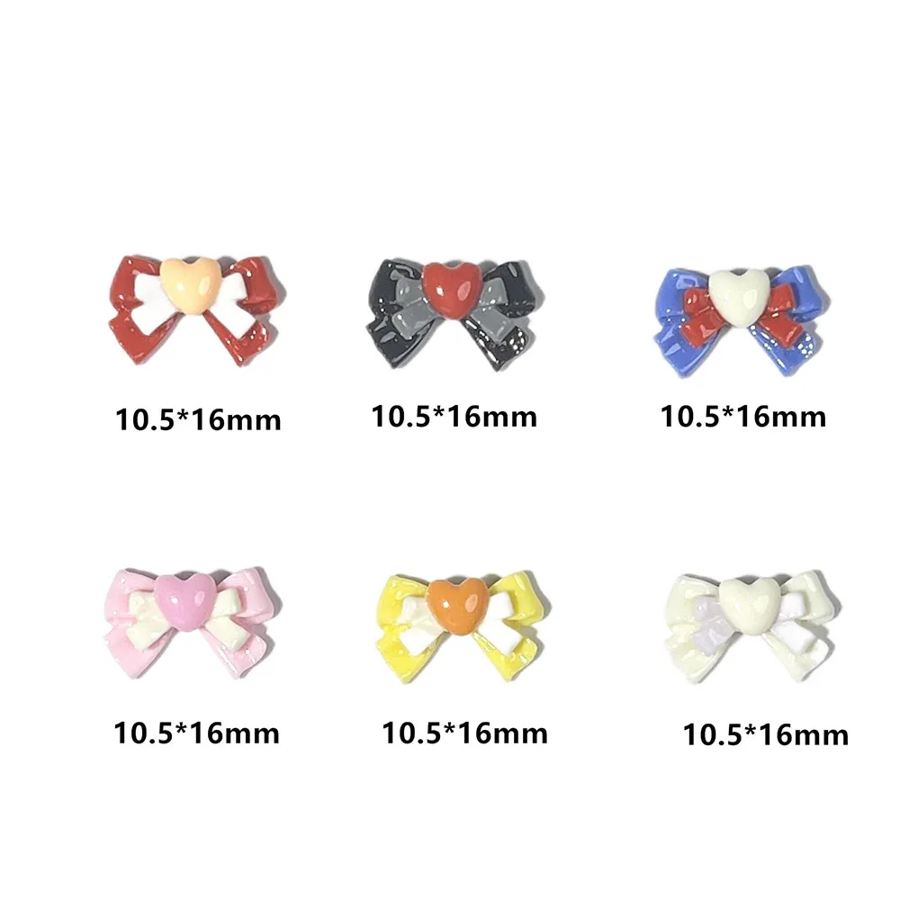 -Dopamine Energy Bow- Nailtip Accessory Double Knots Kiyomi Sailor Girl Nail Design Resin Ornament Love Bowknot Decor 404nailart