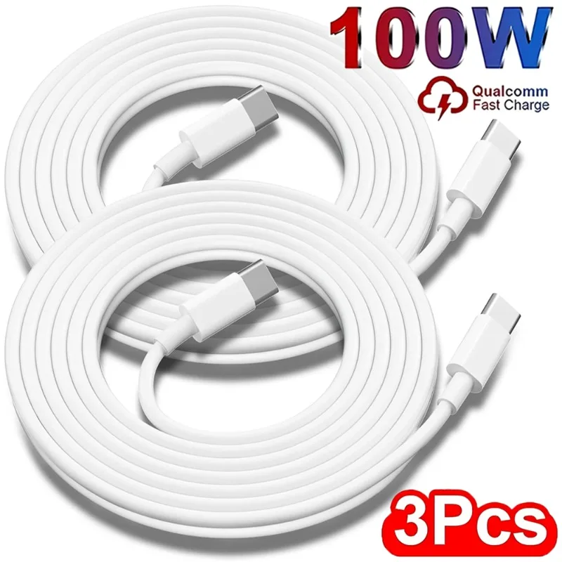 100W Double Type C Cable Super Fast Charing Line for Xiaomi Samsung Huawei Honor Quick Charge 2 USB C Port PD Cables Data Cord