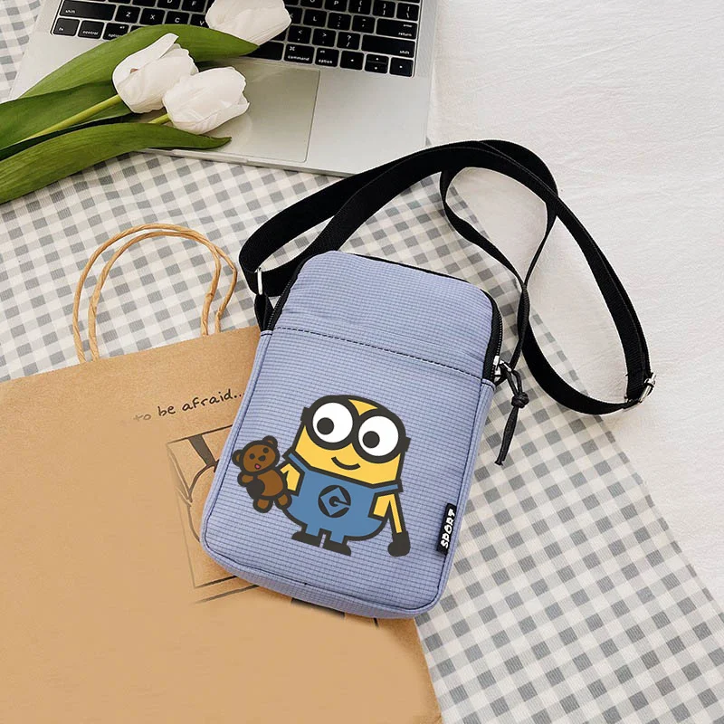 Cute Miniones New Fashion Mobile Phone Bag Women's Messenger All-match Mini Small Crossbody Hanging Coin Purse Vertical Handbag