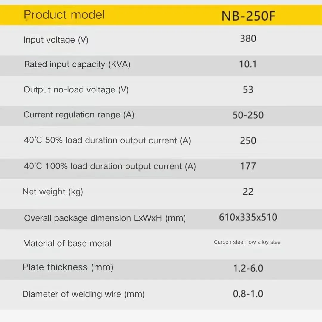 Bogenkohlendioxid-Schweißgerät NB-250F Tragbares Metallschweißgerät