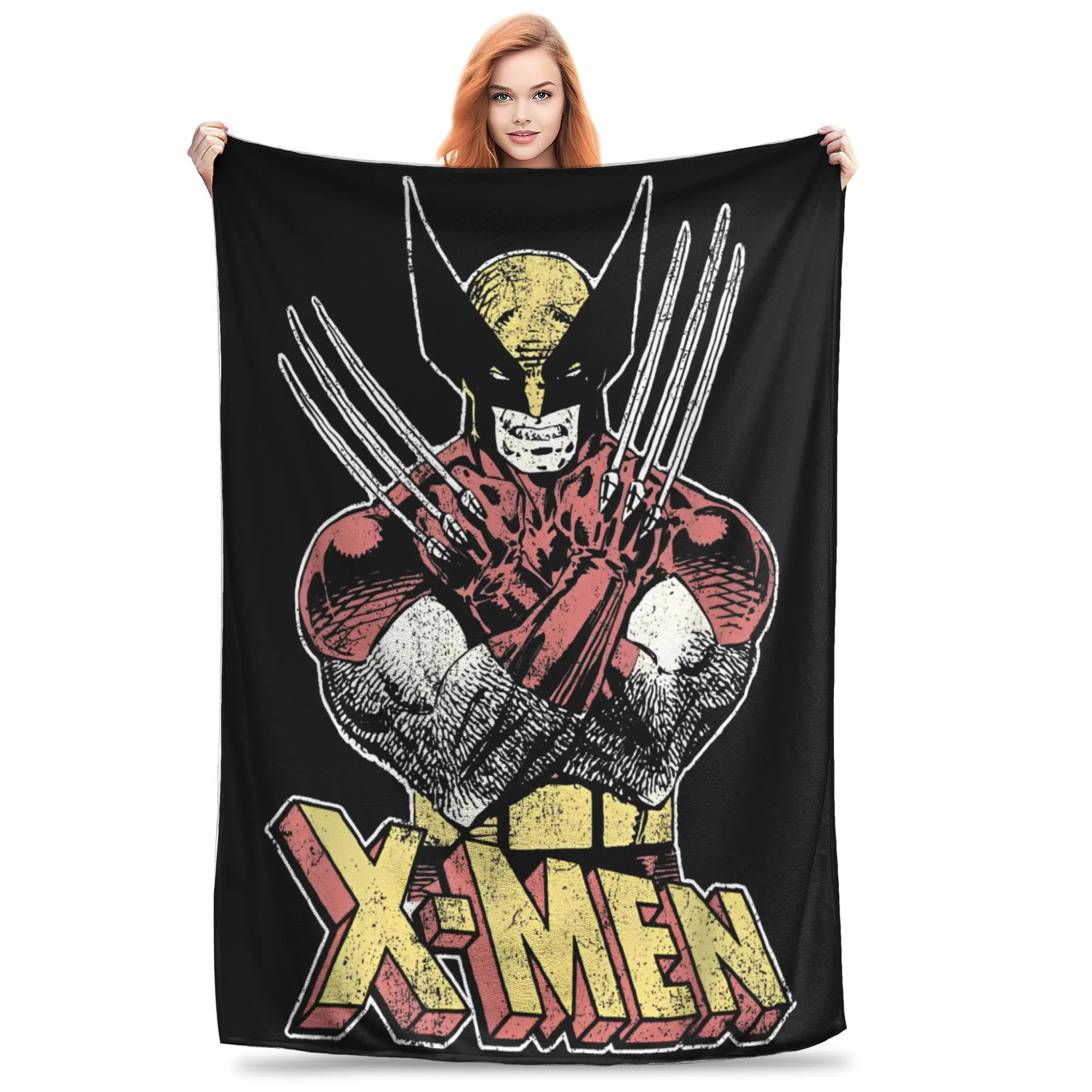 Vintage X-Men Wolverine Comic Throw Blanket for Couch  Soft Fuzzy Plush Blanket 50x60 Inches Multiple Sizes Bedspread All Season