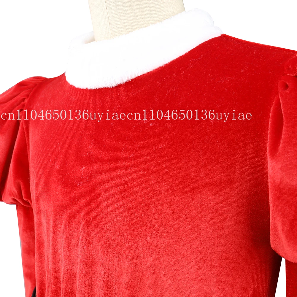 السنة الجديدة للأطفال سانتا كلوز الأحمر تأثيري عيد الميلاد زي فستان فرو دافئ للفتيات كرنفال حفلة يتوهم عيد الميلاد نظرة ملابس الحفلات #4