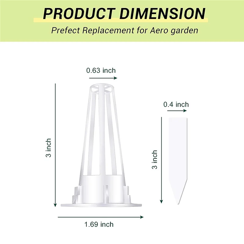 LICE-100 Buah Keranjang Tumbuh, Keranjang Polong Pemula Benih Hidroponik Pengganti Hidroponik Kompatibel dengan 100 Buah Label Tanaman Durab