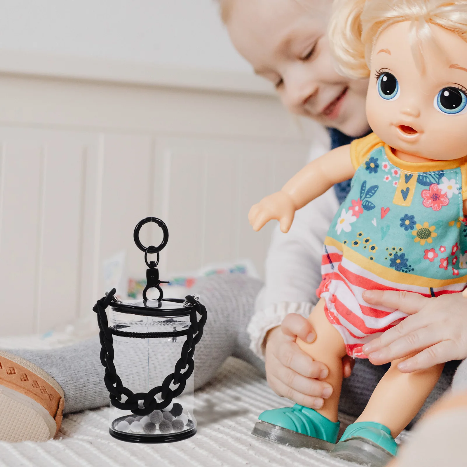 

Прозрачная детская прогулочная сумка из ПВХ, маленькая уличная портативная прозрачная сумка-тоут, мини-сумка, дисплей для фигурок для фигурок