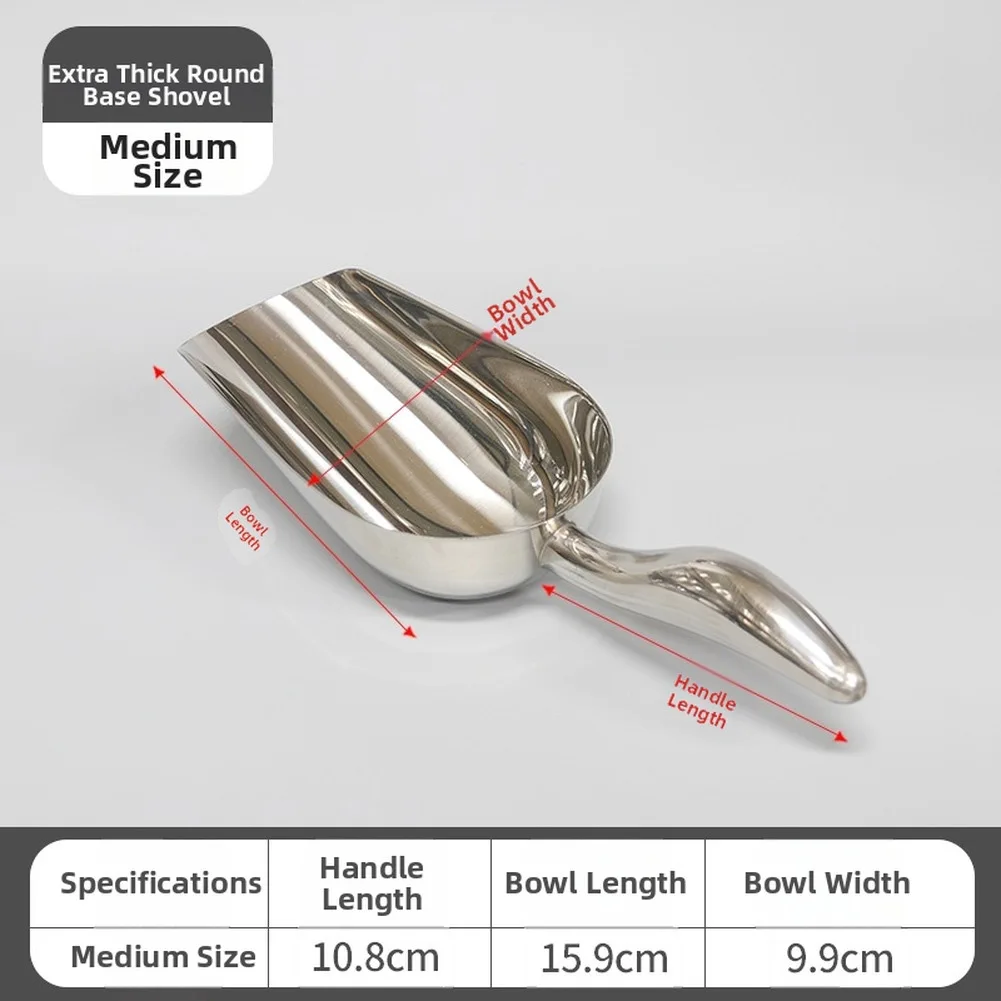 Rust-resistant Ice Scoop Utility Shovel Stainless Steel Silver Ice Scoop Heavy-duty Stainless Steel Rust-resistant