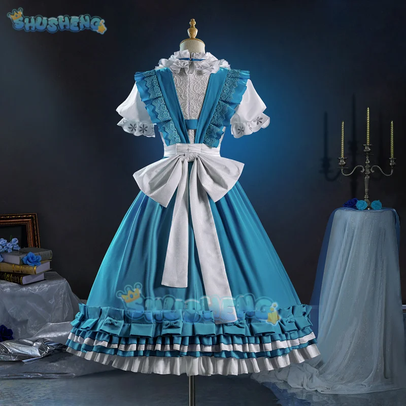 لعبة الهوية الخامس الصحفي تأثيري حلي أليس في دريم لاند فستان الهالوين كرنفال حفلة عيد الميلاد لعب الأدوار الملابس