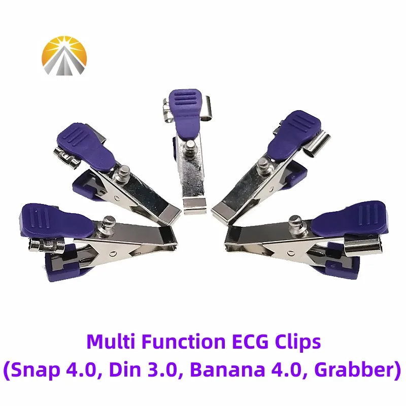 Elettrodi a morsetto ECG veterinari multifunzione con Clip ECG per cavi medici animali con Banana Din3.0 4.0 o Snap 4.0 Grabber