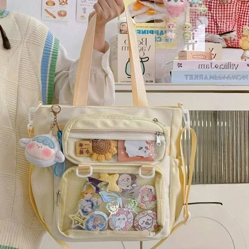 

Women Anime Portable Large Capacity Girls Shoulder Tote Bag Japanese Transparent Ita Bag Handbag Nylon Crossbody Bags ItaBag