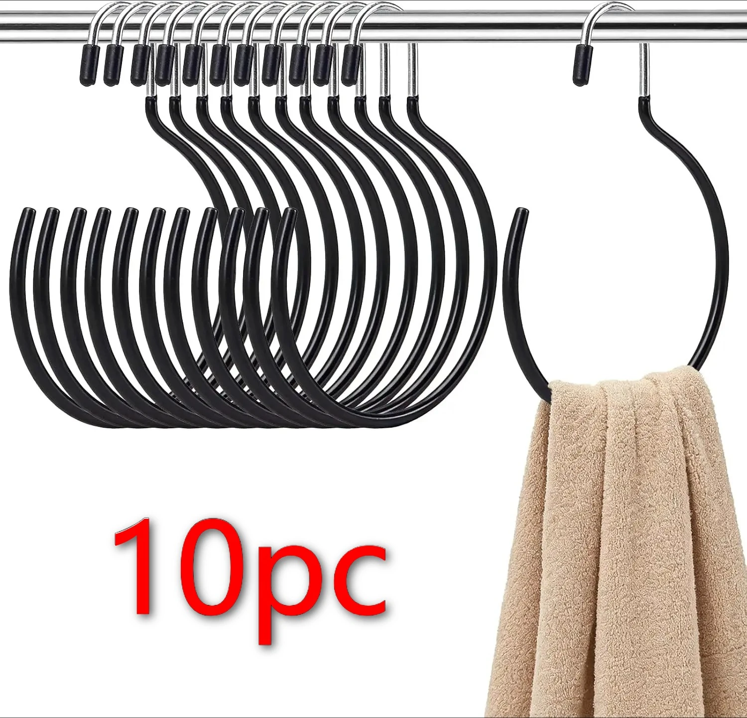 1/10pc Durable Circle Ring Hat Hanger Non-marking Non-slip Dormitory Wardrobe Inner Hanging Hook Scarf Towel Tie Hanging Rack