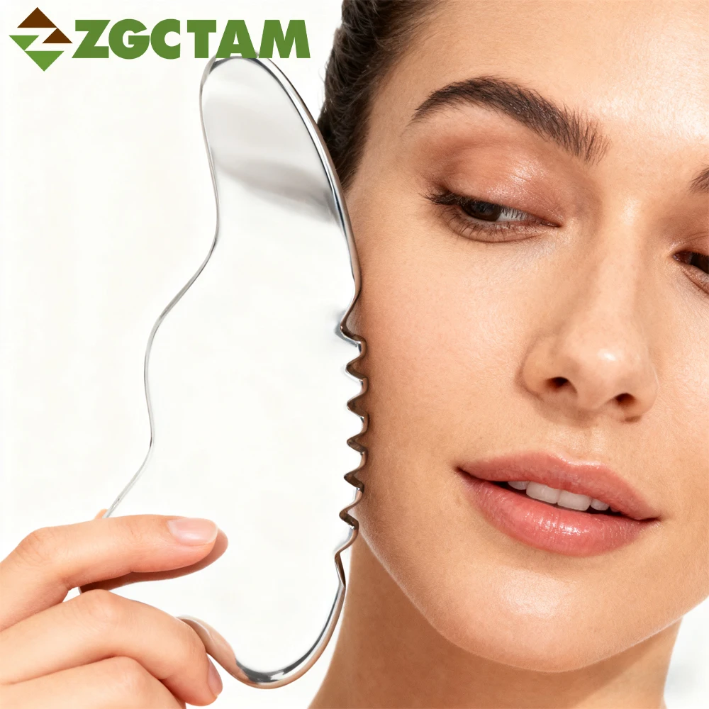 

Beauty & Recovery Gua Sha Tool, Stainless Steel Body Scraper for Lymphatic Drainage, Facial Glowing & Myofascial Muscle Release